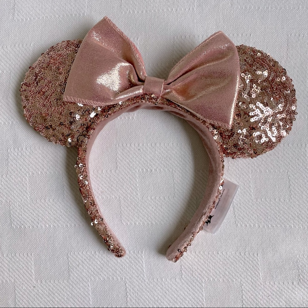 Sparkly Rose Gold Minnie Mouse Ears - Official Disney Product